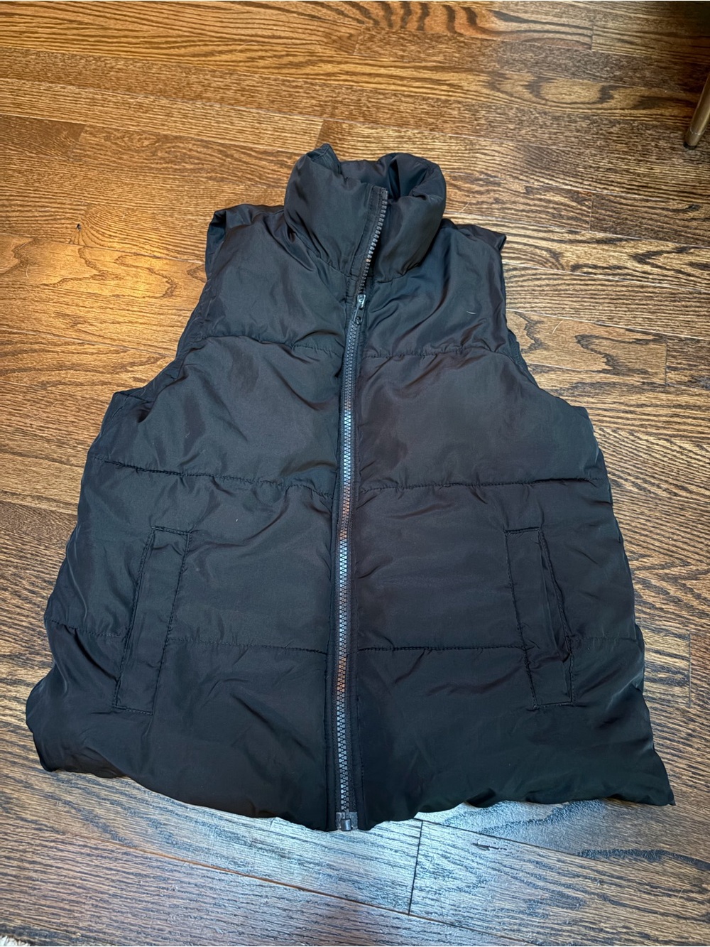 abercrombie kids Black Quilted Puffer Vest with Zip